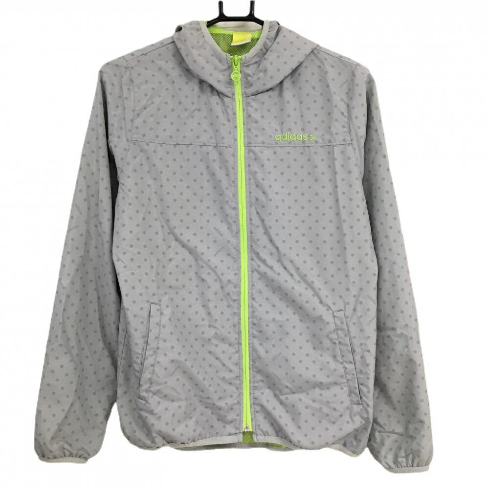 Untitled Sport - 【超美品】アディダス ジップパーカー グレー ドット シャカシャカ 裏地メッシュ ジャケット レディース L ゴルフウェア adidas