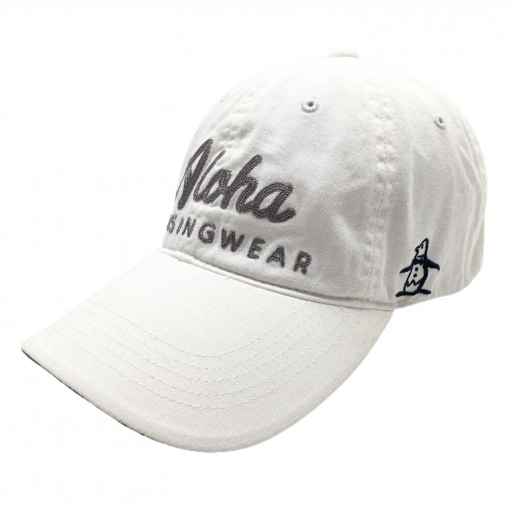 Hats - 【美品】マンシングウェア キャップ 白×グレー サイドロゴ刺しゅう 後薄汚れ F(56-60cm) ゴルフウェア Munsingwear