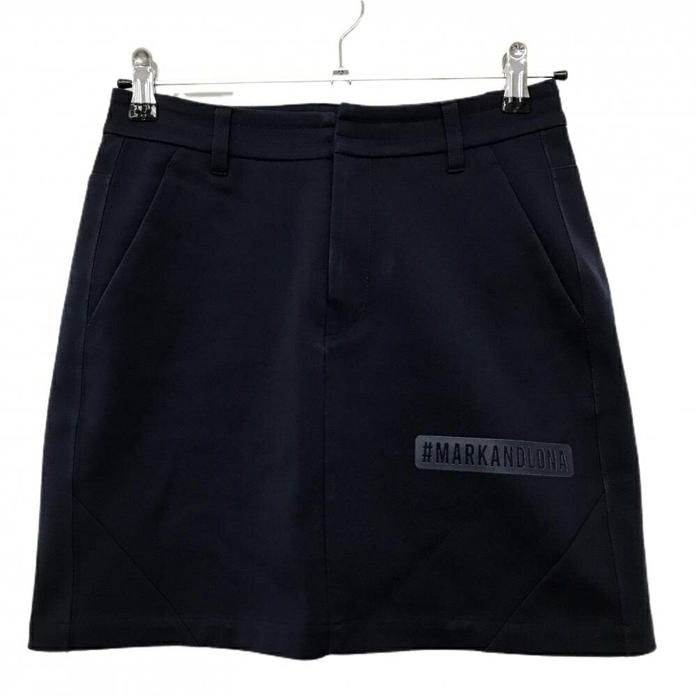 マークアンドロナ スカート ネイビー 後ろビッグスカル 内側インナーパンツ レディース 38(M) ゴルフウェア MARK＆LONA
