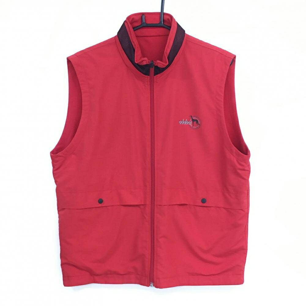 Adabat - 【美品】アダバット リバーシブルベスト レッド×黒 ロゴプリント メンズ IV(L) ゴルフウェア adabat