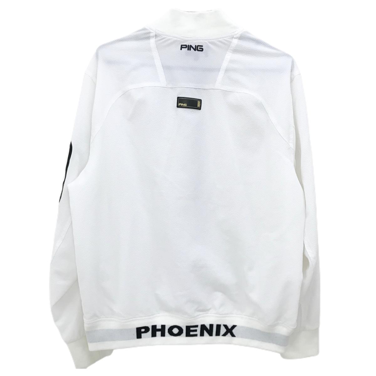 【美品】ピン ジャケット 白 メッシュ裏地 ストレッチ メンズ L ゴルフウェア PING