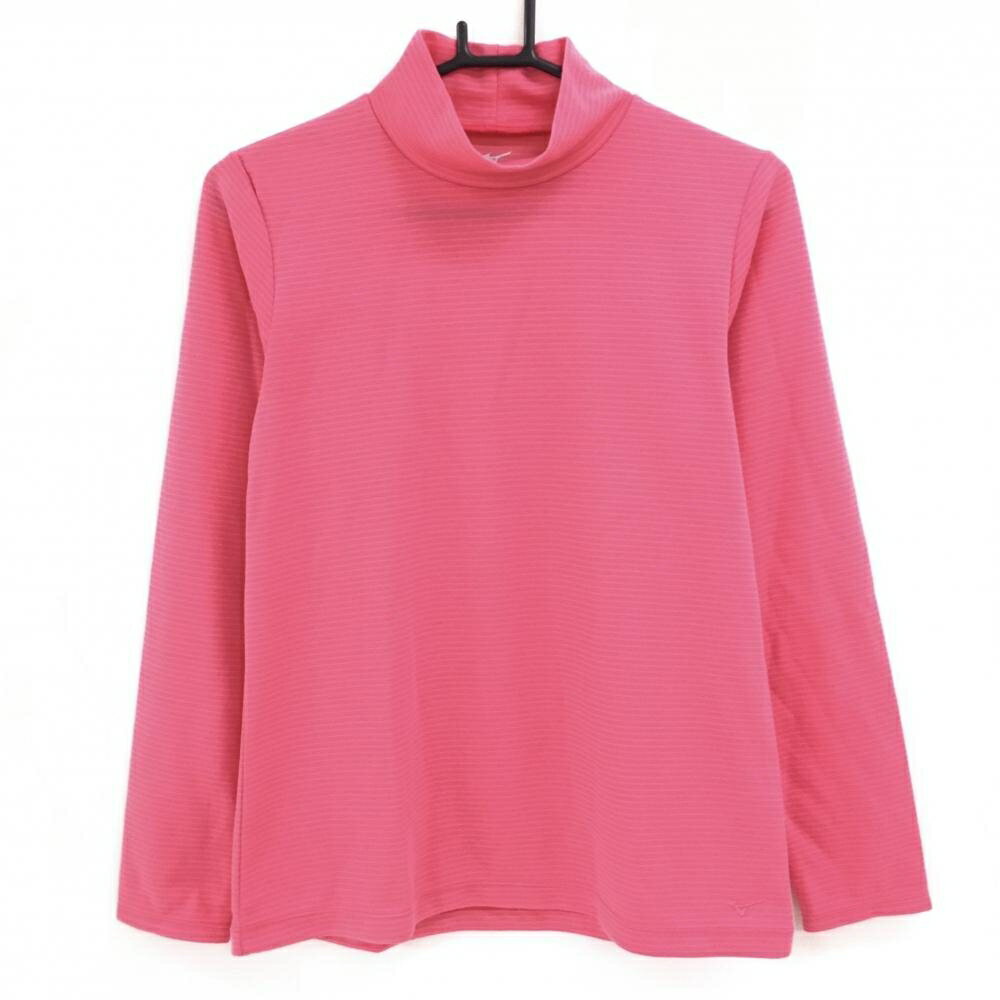 MIZUNO - 【新品】ミズノ 長袖ハイネックシャツ ピンク ボーダー BREATH THERMO レディース L(Womens) ゴルフウェア MIZUNO