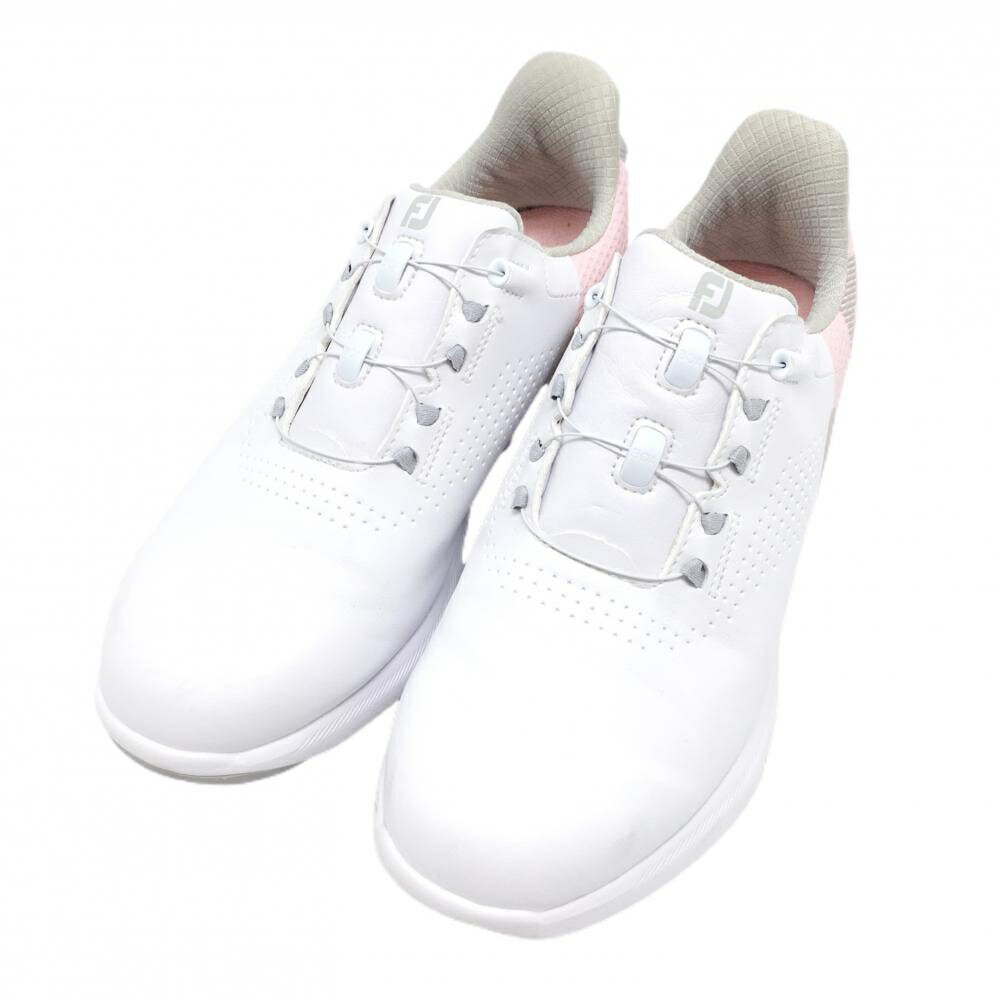 【超美品】フットジョイ ゴルフシューズ 白×ピンク 92382J BOA スパイクレス ダイヤル式 レディース 22.5 ゴルフウェア FootJoy