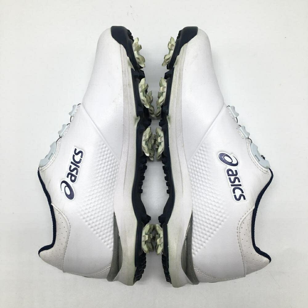 【美品】アシックス ゴルフシューズ 白×ネイビー TGN924 GELACE TOUR BOA ダイヤル式 レディース 22.5 ゴルフウェア asics
