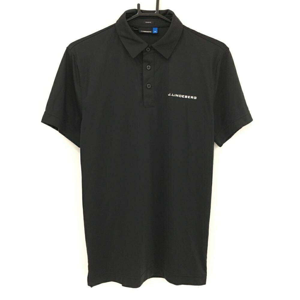 SINACOVA GOLF - 【超美品】ジェイリンドバーグ 半袖ポロシャツ 黒×白 胸元ロゴ 背面プリント メンズ S ゴルフウェア J．LINDEBERG