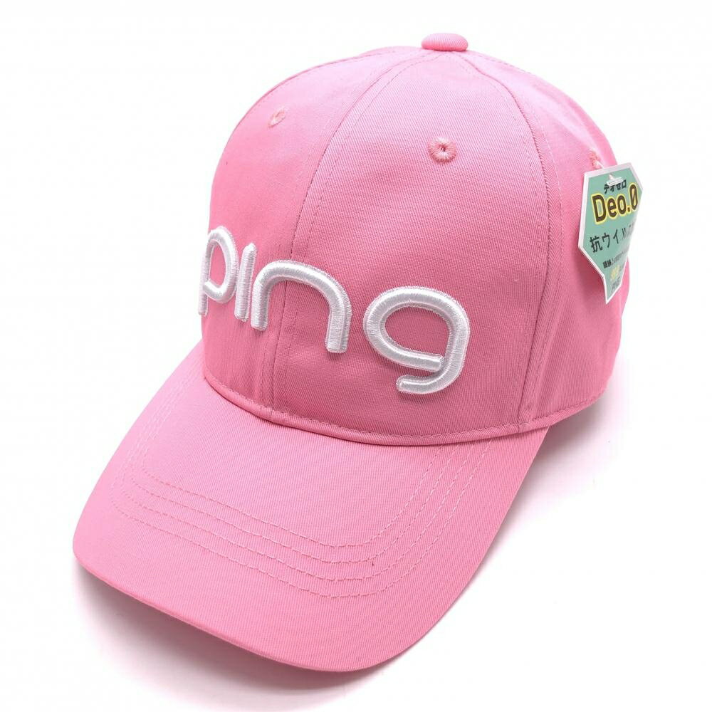Other - 【未使用品】ピン キャップ ピンク×白 立体ロゴ 抗ウイルス加工 ONE SIZE FITS ALL ゴルフウェア PING
