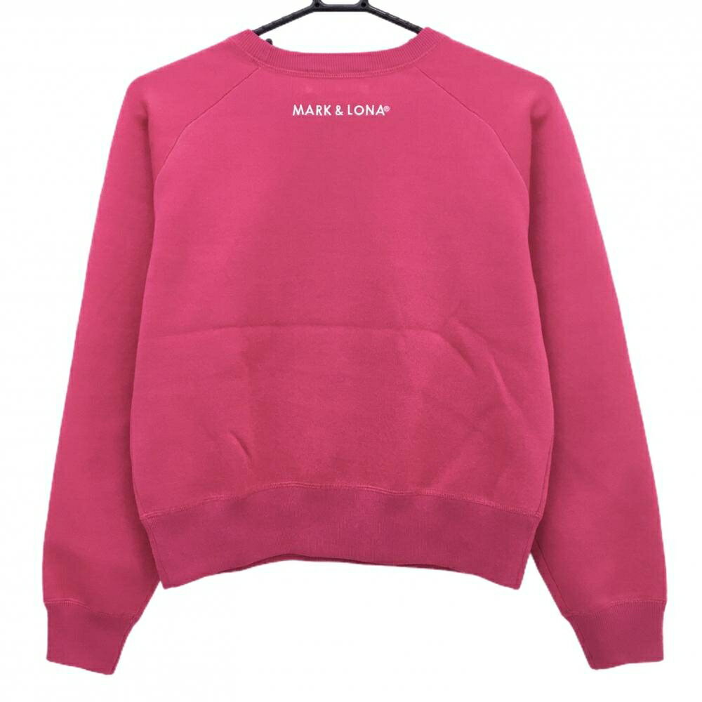 【超美品】マークアンドロナ セーター ピンク×イエロー×白 スパンコールス ニット レディース 38(M) ゴルフウェア MARK＆LONA