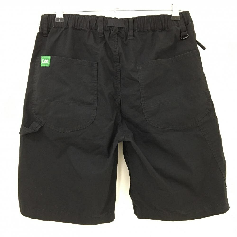 【美品】リー ハーフパンツ 黒 ウエストゴム メンズ XL ゴルフウェア Lee