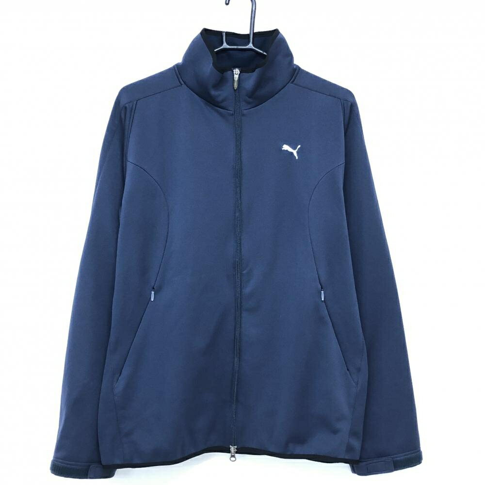 乐天商城 - プーマ ジャケット ネイビー ロゴ刺しゅう 裏微起毛 メンズ O ゴルフウェア PUMA