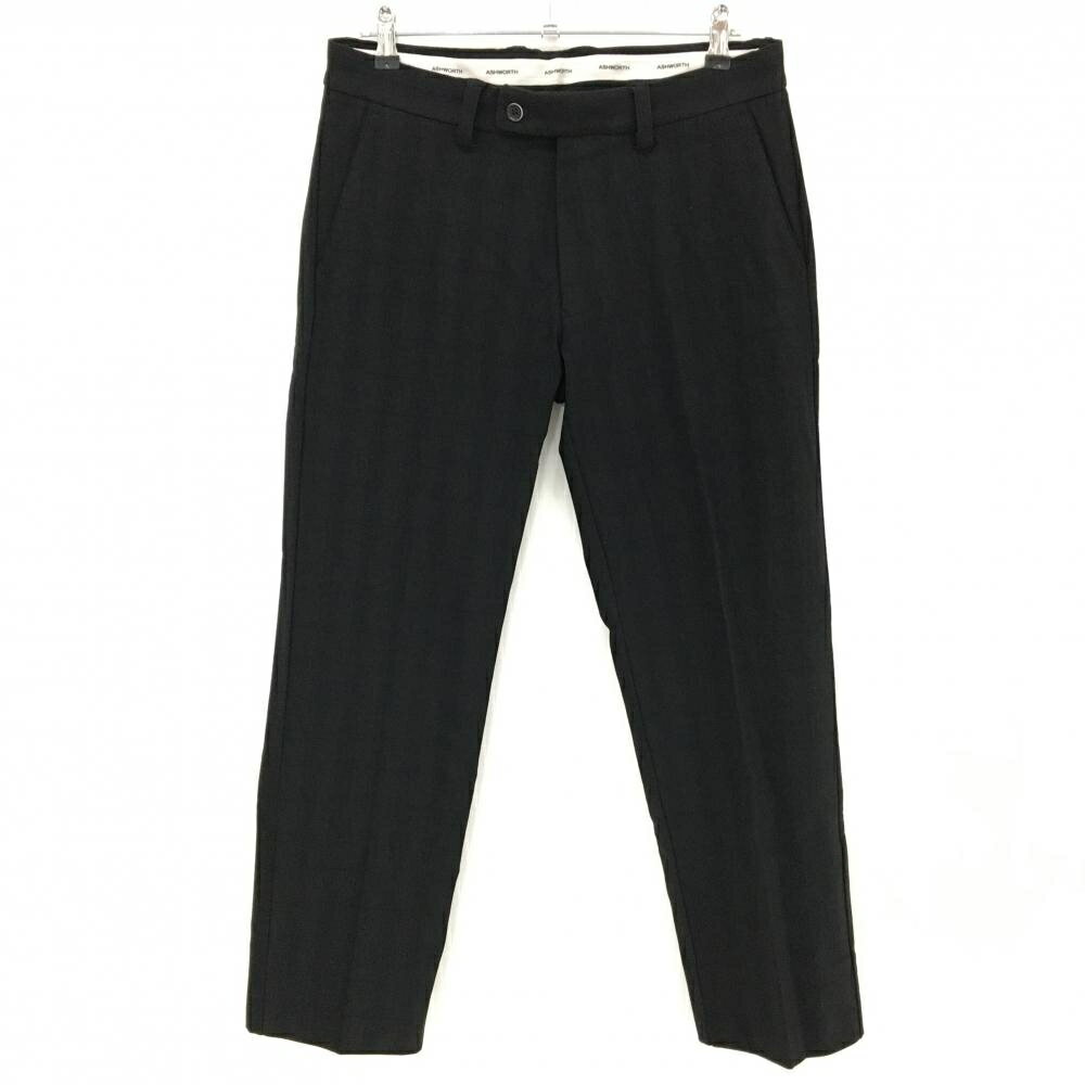 Ashworth - 【超美品】アシュワース パンツ 黒 チェック地模様 裏起毛 メンズ 85 ゴルフウェア ASHWORTH