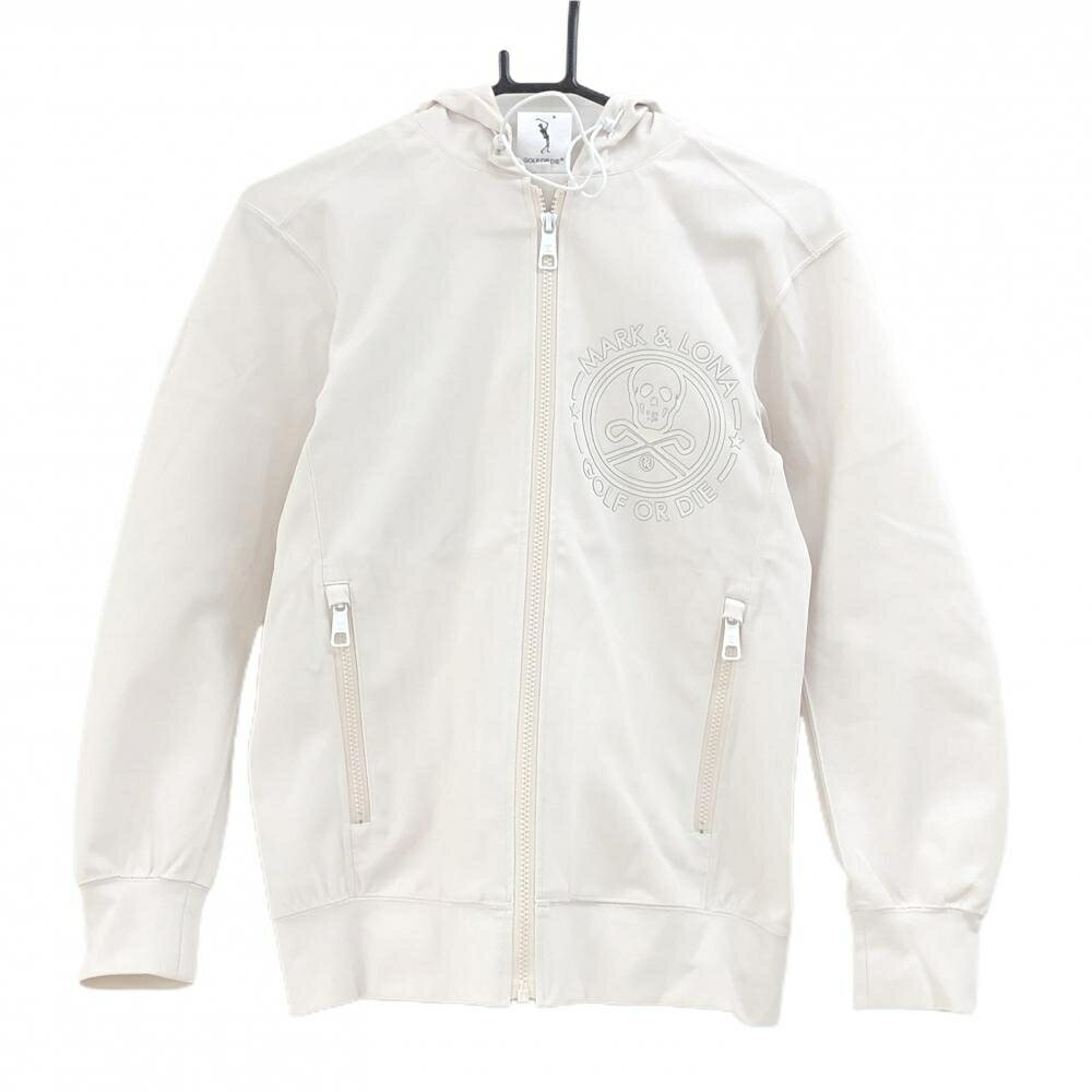 マークアンドロナ ジップパーカー アイボリー系 スカル ジャケット レディース 42(XL) ゴルフウェア MARK＆LONA