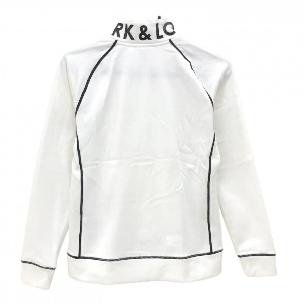 マークアンドロナ ジャケット 白×黒 裏微起毛 ネックロゴ レディース 38(M) ゴルフウェア MARK＆LONA