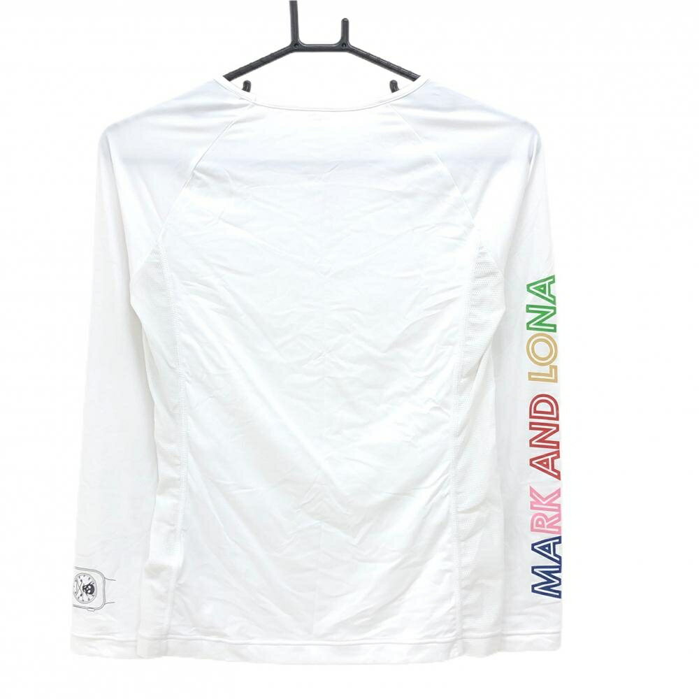 【超美品】マークアンドロナ インナーシャツ 白 腕時計だまし絵 サイドメッシュ スカル レディース 38(M) ゴルフウェア MARK＆LONA