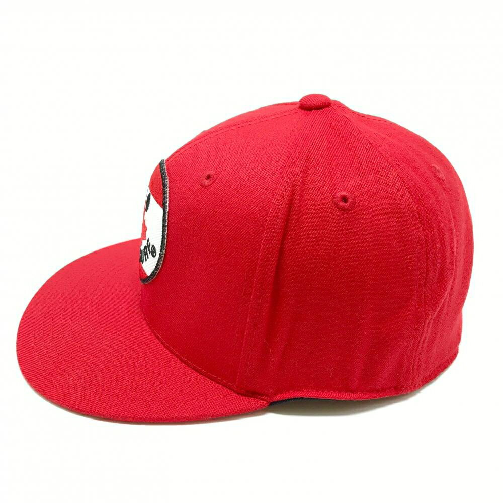 【超美品】ホーンガーメント フラットキャップ レッド×白 ワッペン マークアンドロナ レディース SM ゴルフウェア MARK＆LONA