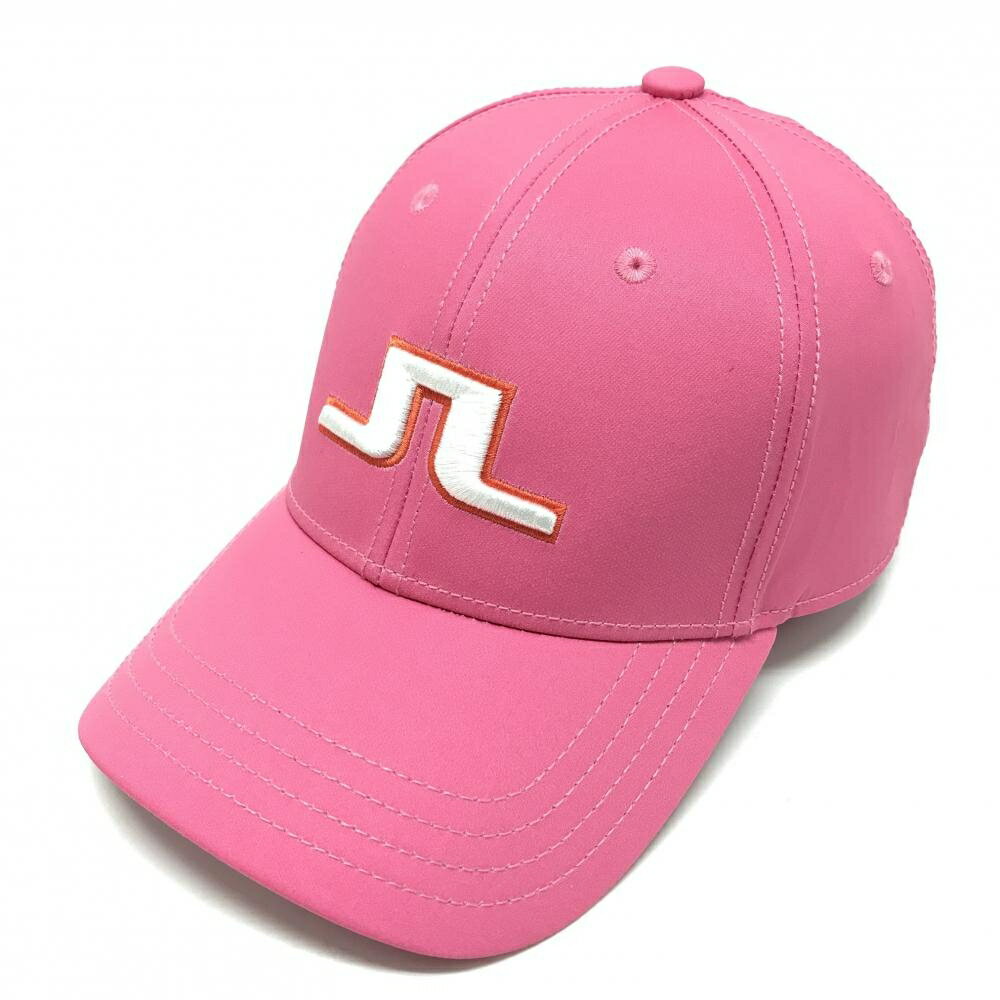 J Lindberg - 【超美品】ジェイリンドバーグ キャップ ピンク×白 ビッグロゴ刺しゅう ONE SIZE ゴルフウェア J．LINDEBERG