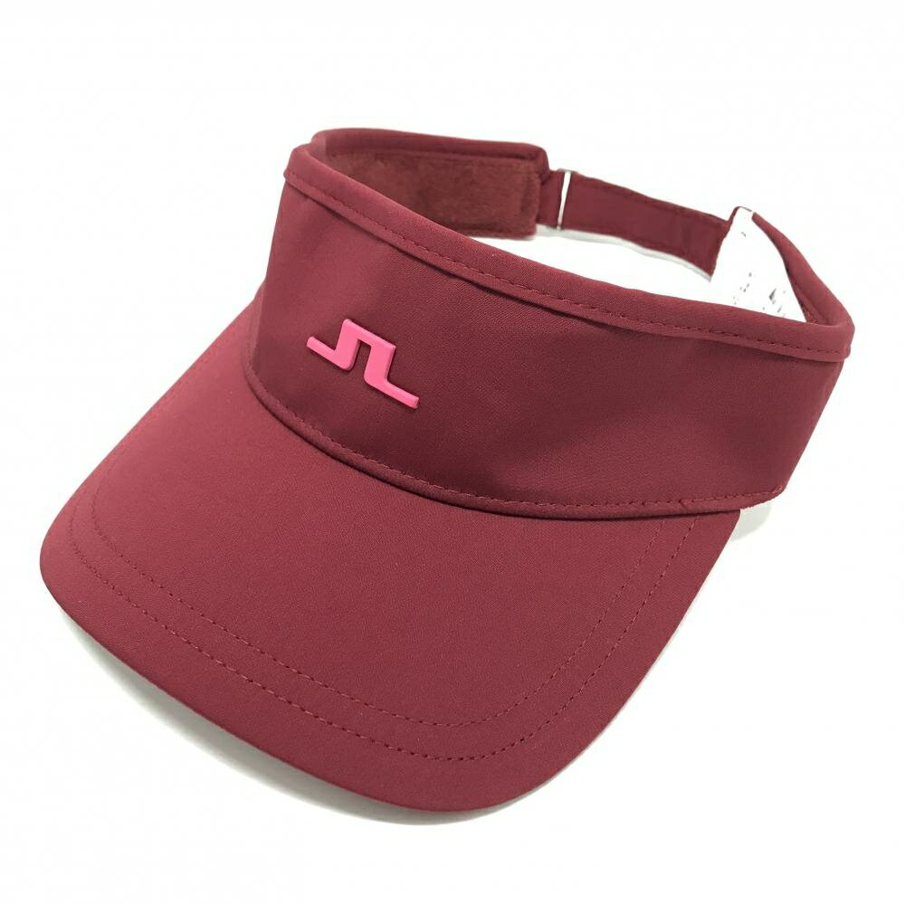 J Lindberg - 【超美品】ジェイリンドバーグ サンバイザー ボルドー ロゴ ONE SIZE ゴルフウェア J．LINDEBERG