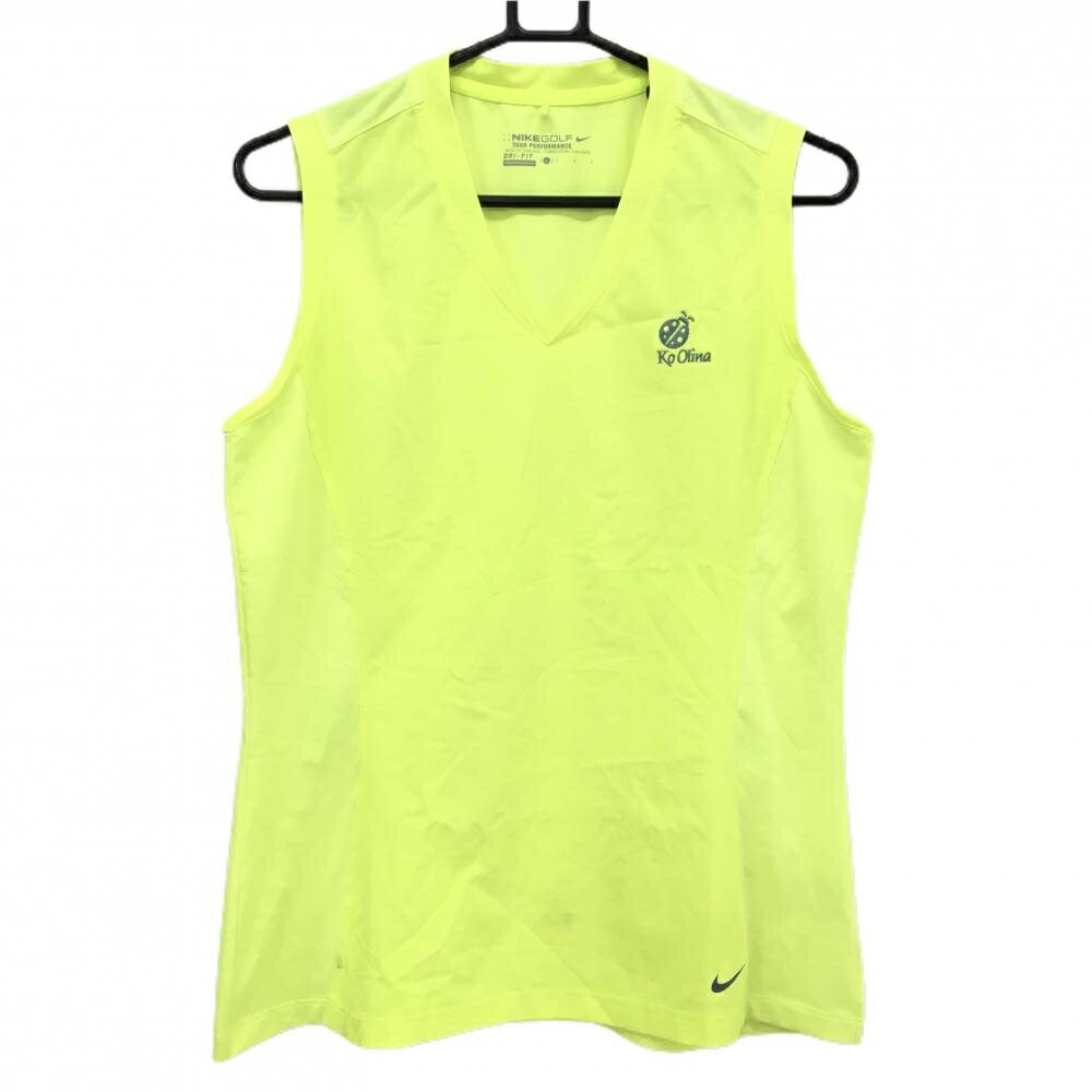 Rakuten - ナイキゴルフ ノースリーブシャツ 蛍光イエロー KoOlina Vネック DRI-FIT メンズ L ゴルフウェア NIKE