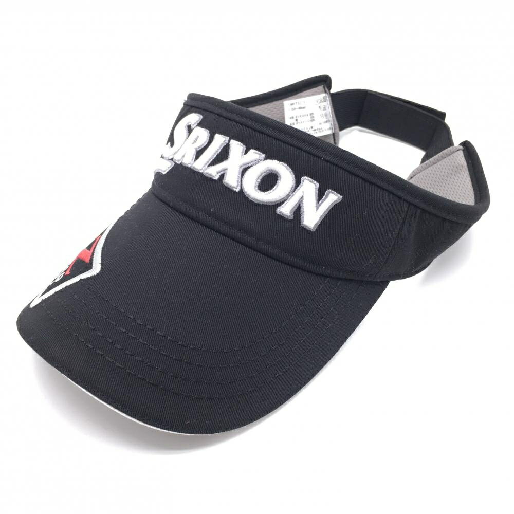 SRIXON - 【美品】スリクソン サンバイザー 黒×白 ロゴ刺しゅう F(54-60cm) ゴルフウェア SRIXON