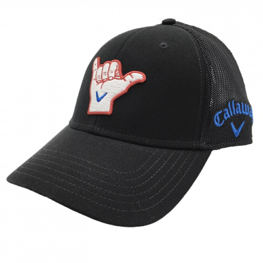 CALLAWAY - 【超美品】キャロウェイ メッシュキャップ 黒×白 ロゴ刺しゅう ゴルフウェア Callaway