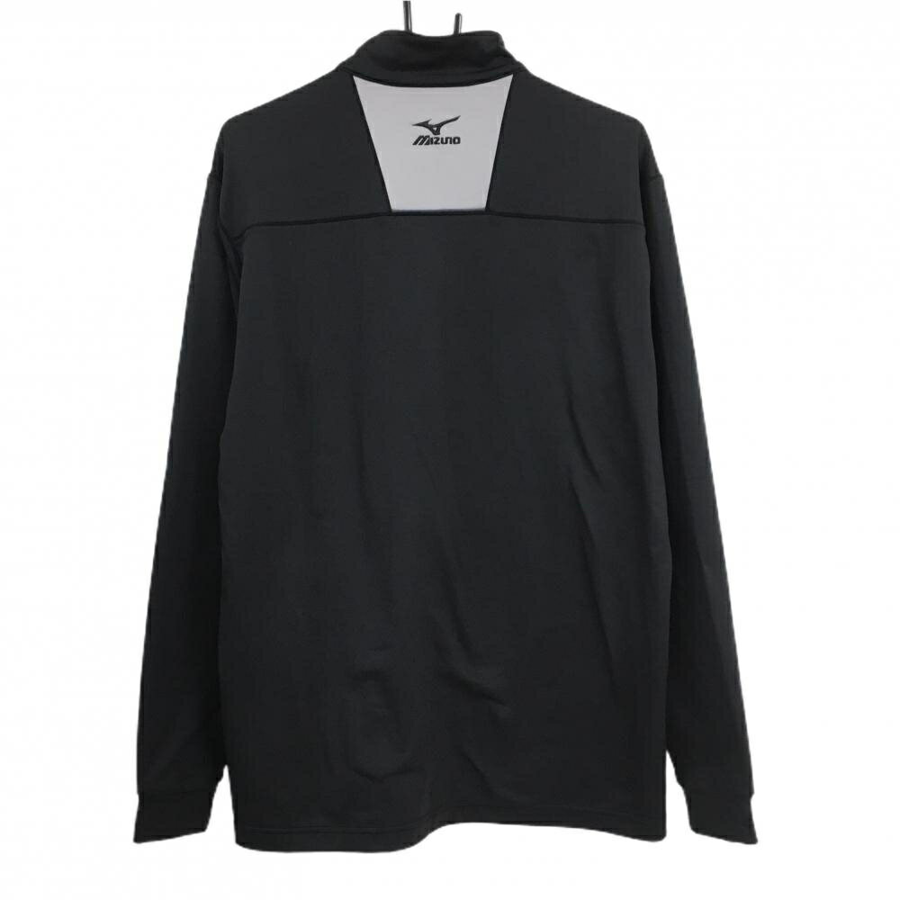 【超美品】ミズノ 長袖ハイネックシャツ 黒 ハーフジップ 裏微起毛 メンズ M ゴルフウェア MIZUNO