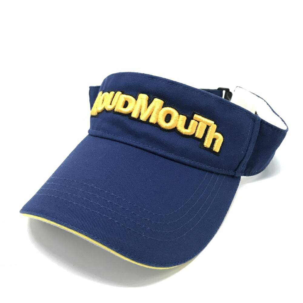 ラウドマウス サンバイザー ネイビー×イエロー 立体ロゴ ゴルフウェア LOUDMOUTH