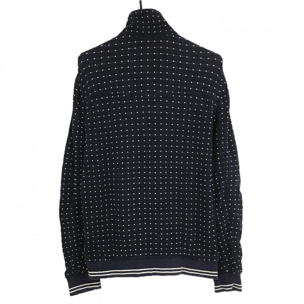 パーリーゲイツ ブルゾン ダークネイビー×白 ドット柄 ダブルジップ メンズ 5(L) ゴルフウェア PEARLY GATES