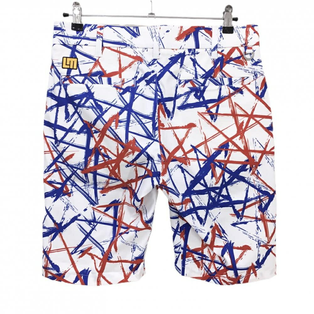 【新品】ラウドマウス ハーフパンツ 白×ネイビー×レッド 星柄 トリコスターズ メンズ M ゴルフウェア LOUDMOUTH