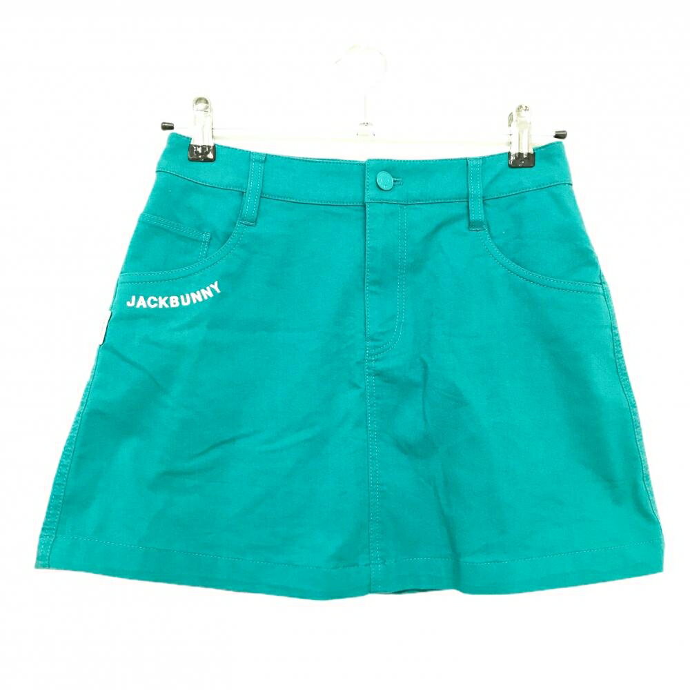 【美品】ジャックバニー×コカ・コーラ スカート ブルーグリーン×白 内側インナーパンツ レディース 0(S) ゴルフウェア Jack Bunny