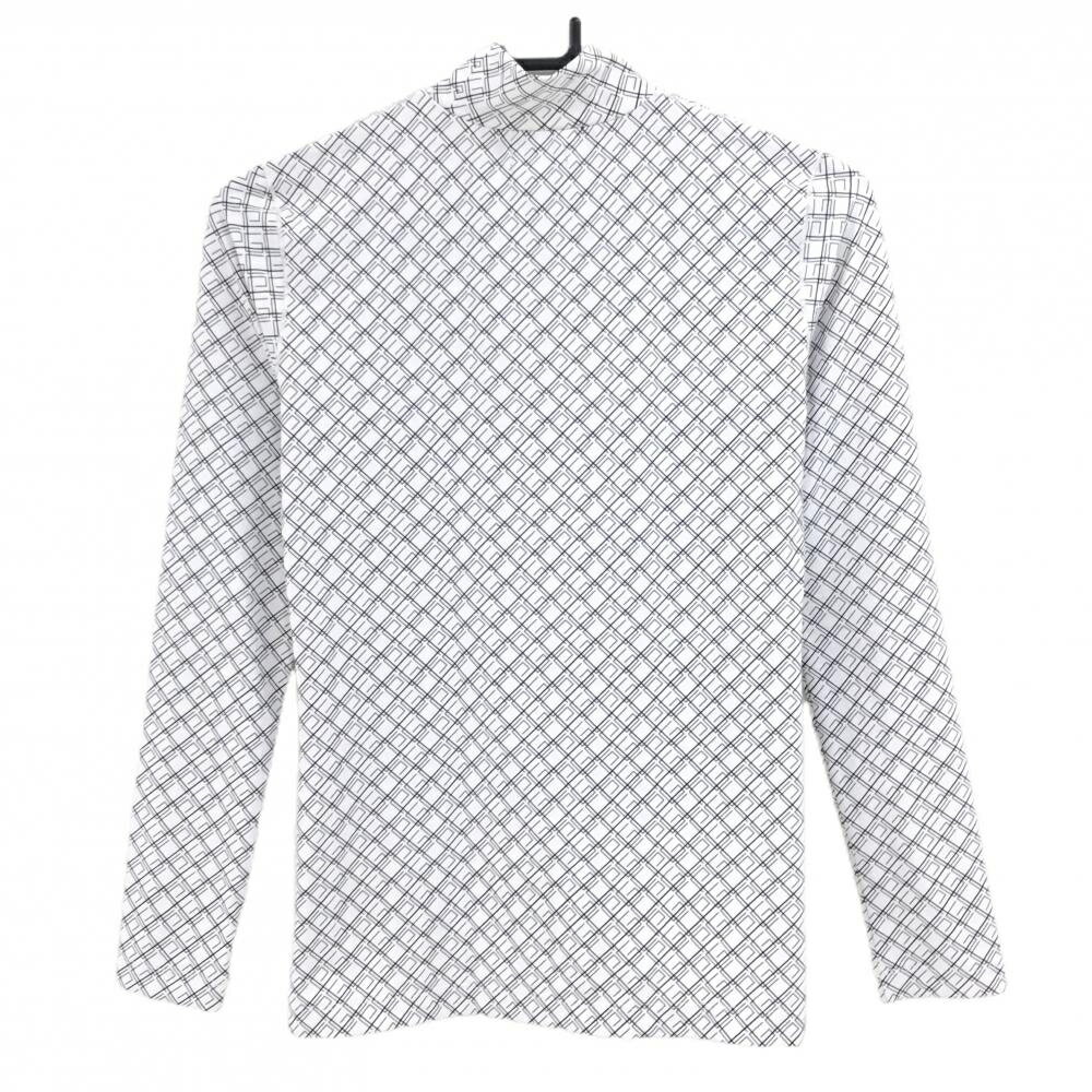 【超美品】CPG 長袖ハイネックシャツ 白×黒×グレー 総柄 ネックロゴ レディース 1(...