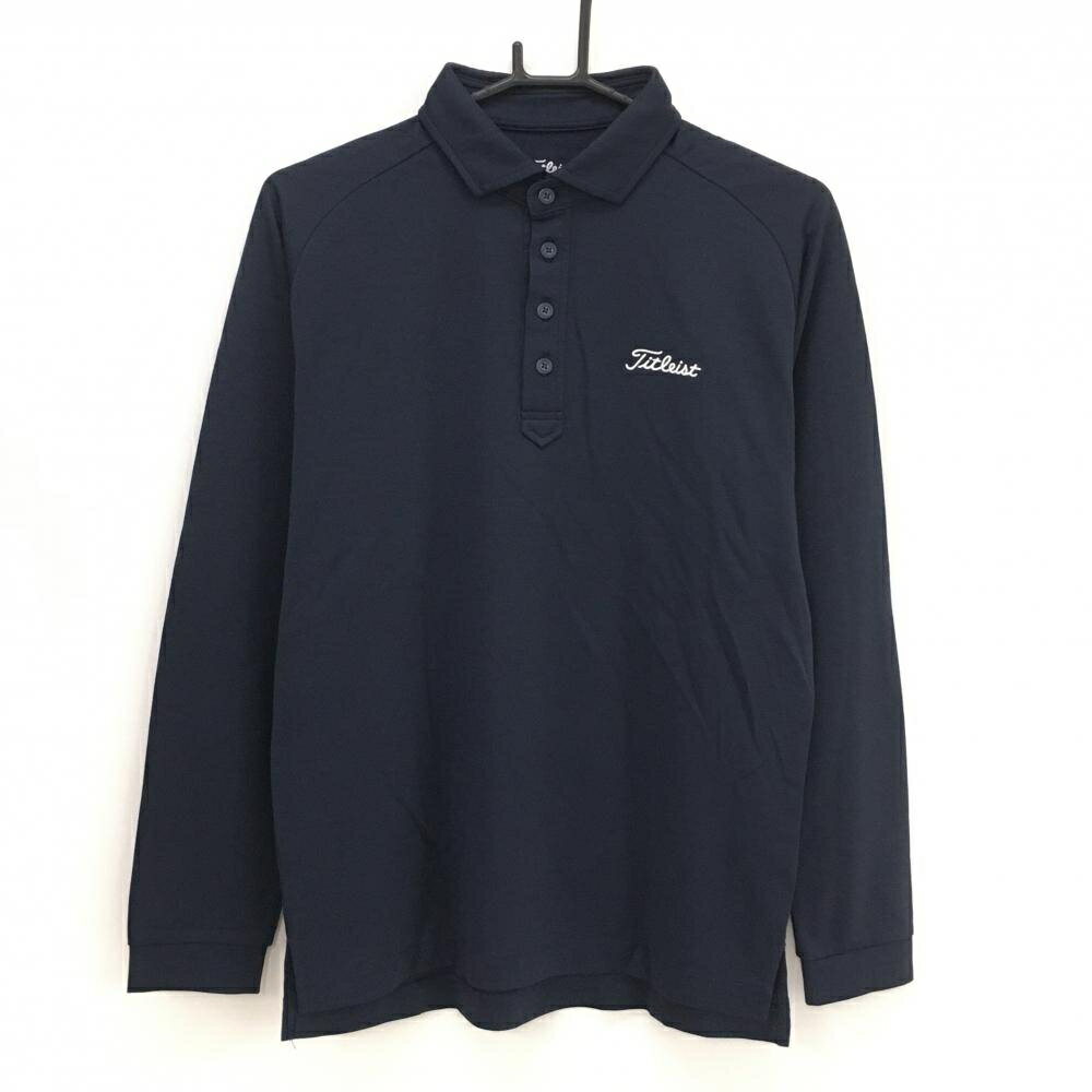 Shirts - 【美品】タイトリスト 長袖ポロシャツ 杢ネイビー ロゴ刺しゅう メンズ L ゴルフウェア TITLEIST