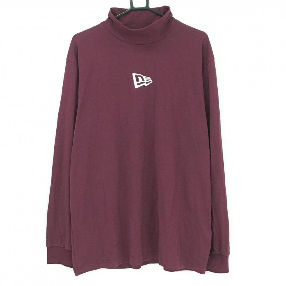 Shirts - 【超美品】ニューエラ 長袖ハイネックシャツ ボルドー 背面プリント メンズ XXLARGE ゴルフウェア 大きいサイズ New Era