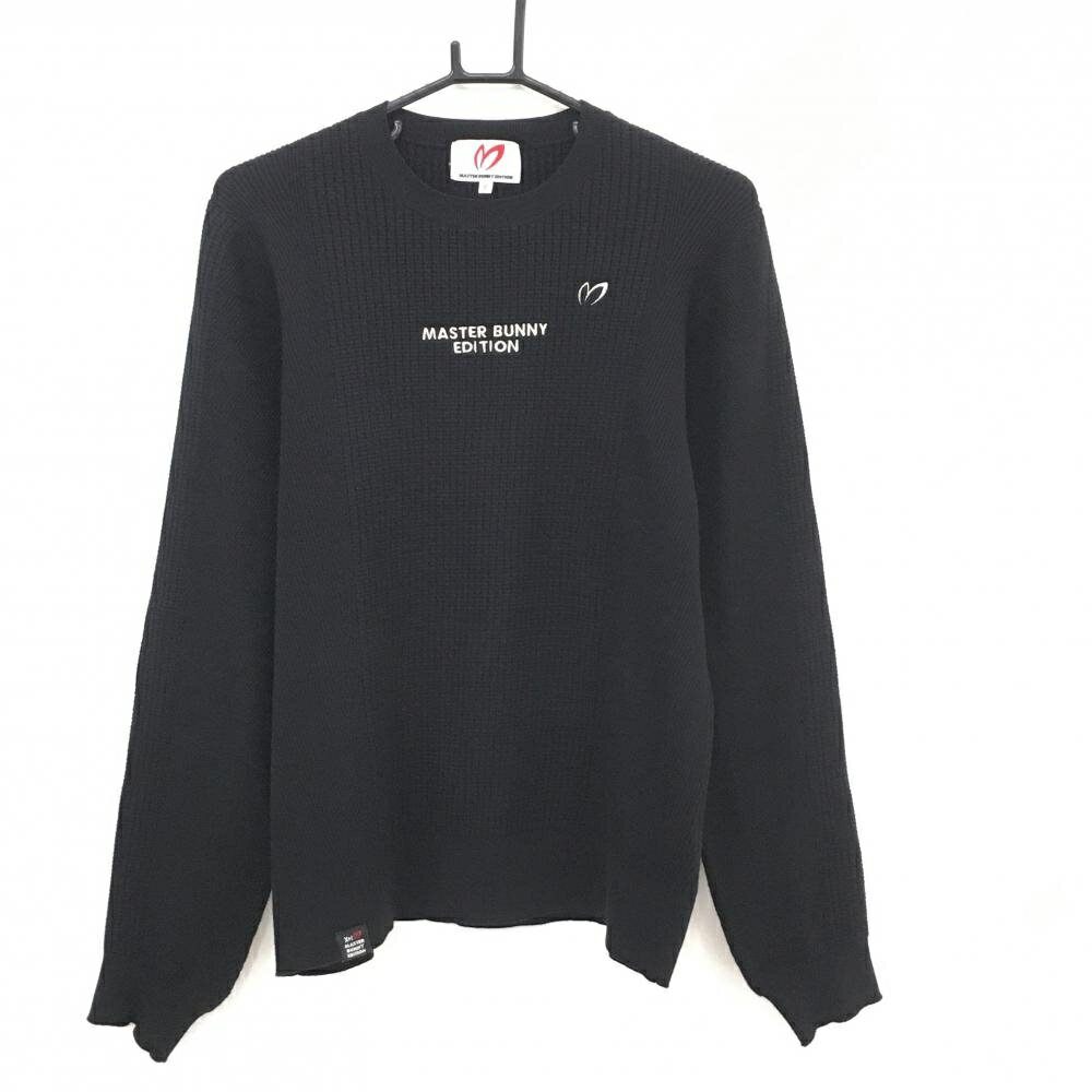 TAKEO KIKUCHI SPORT - 【美品】マスターバニー セーター 黒 胸ロゴ刺しゅう ニット メンズ 5(L) ゴルフウェア MASTER BUNNY EDITION
