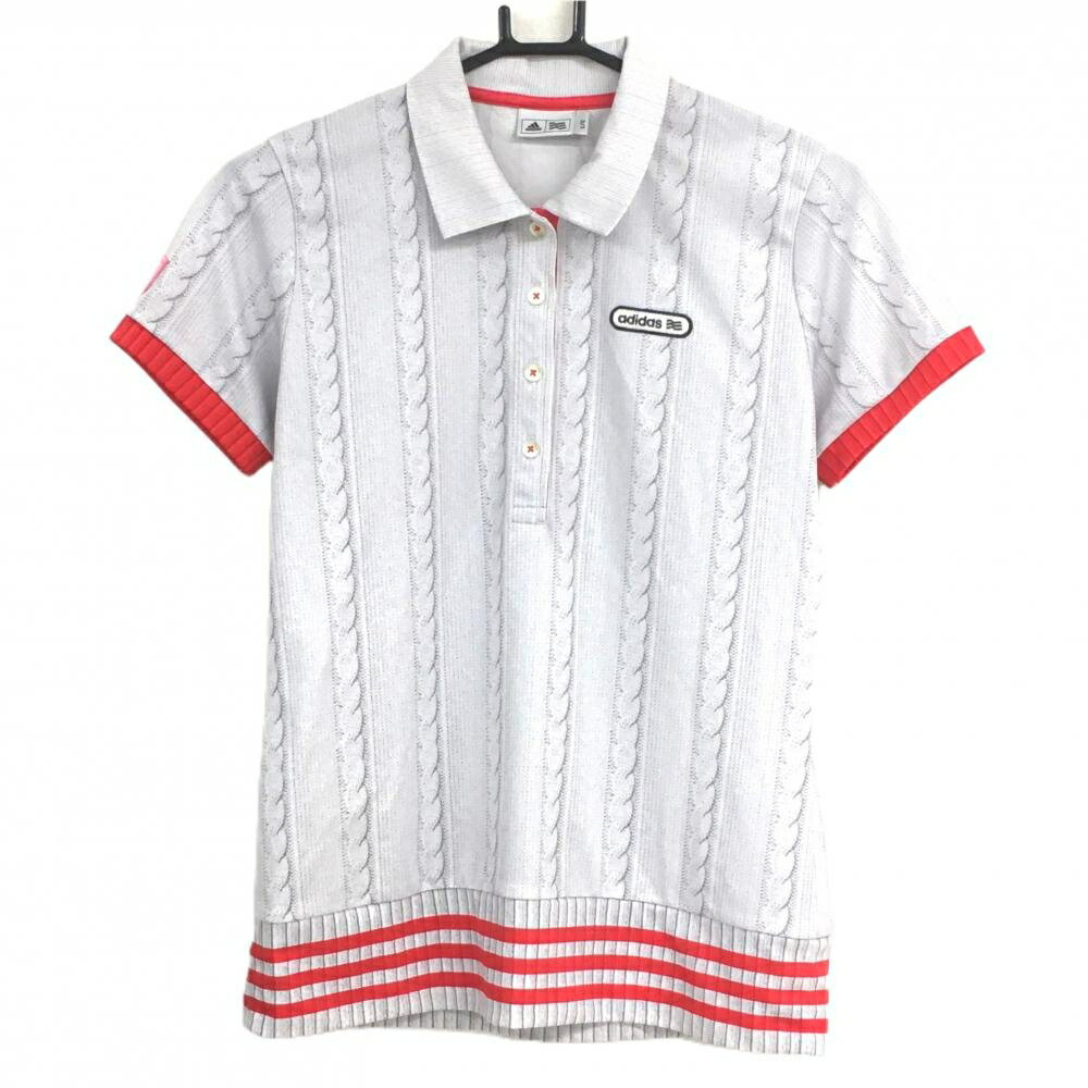 商品説明 ブランド adidas アイテム 半袖ポロシャツ 表記サイズ L/G ※海外サイズの場合もございます。必ず実寸サイズをご確認ください。 実寸サイズ 　身幅：約46cm　袖丈：約16.5cm　肩幅：約35.5cm　着丈：約61cm ※実寸サイズの採寸方法については、こちらをご覧ください。 ★実寸サイズは平台に平置きして外寸を測定しており、商品によっては若干の誤差が生じます。数cmの誤差は予めご了承くださいませ。 特徴・仕様 適応時期 春 ・ 夏 商品ランク A+ コメント 裾上薄汚れ 商品ランク（ゴルフウェア） N 新品（タグ付き) S 新品未使用品（タグなし） A+ 使用感や汚れ等がない、または目立たない綺麗な中古品 A 使用感や汚れ等が少ない美品や良品 B+ 使用感や中小の汚れ等がある一般的な中古品 B 使用感や大中の汚れ等がある一般的な中古品 C 使用感や大中の汚れ、小さな穴等がある中古品 商品ランク（ゴルフシューズ） N 新品（タグ付き) S 新品未使用品（タグなし） A+ しわや汚れ等がない、または少ない綺麗な中古品 A しわや小さな汚れはあるが、使用感が少ない美品や良品 B+ しわや中小の汚れ、使用感がある一般的な中古品 B しわや大中の汚れ、使用感がある一般的な中古品 C しわや大中の汚れ、使用感がある中古品 D しわや大きな汚れ、使用感がある中古品 &nbsp;★A+～CランクはUSED品となりますので、神経質な方はご入札をお控えください。 &nbsp;★Nランクは新品商品ですが、一部保管時による汚れ等があります。商品説明や写真で必ずご確認ください。　