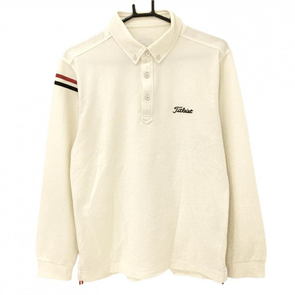 Shirts - タイトリスト 長袖ポロシャツ アイボリー ロゴ黒 肩2ライン メンズ L ゴルフウェア TITLEIST
