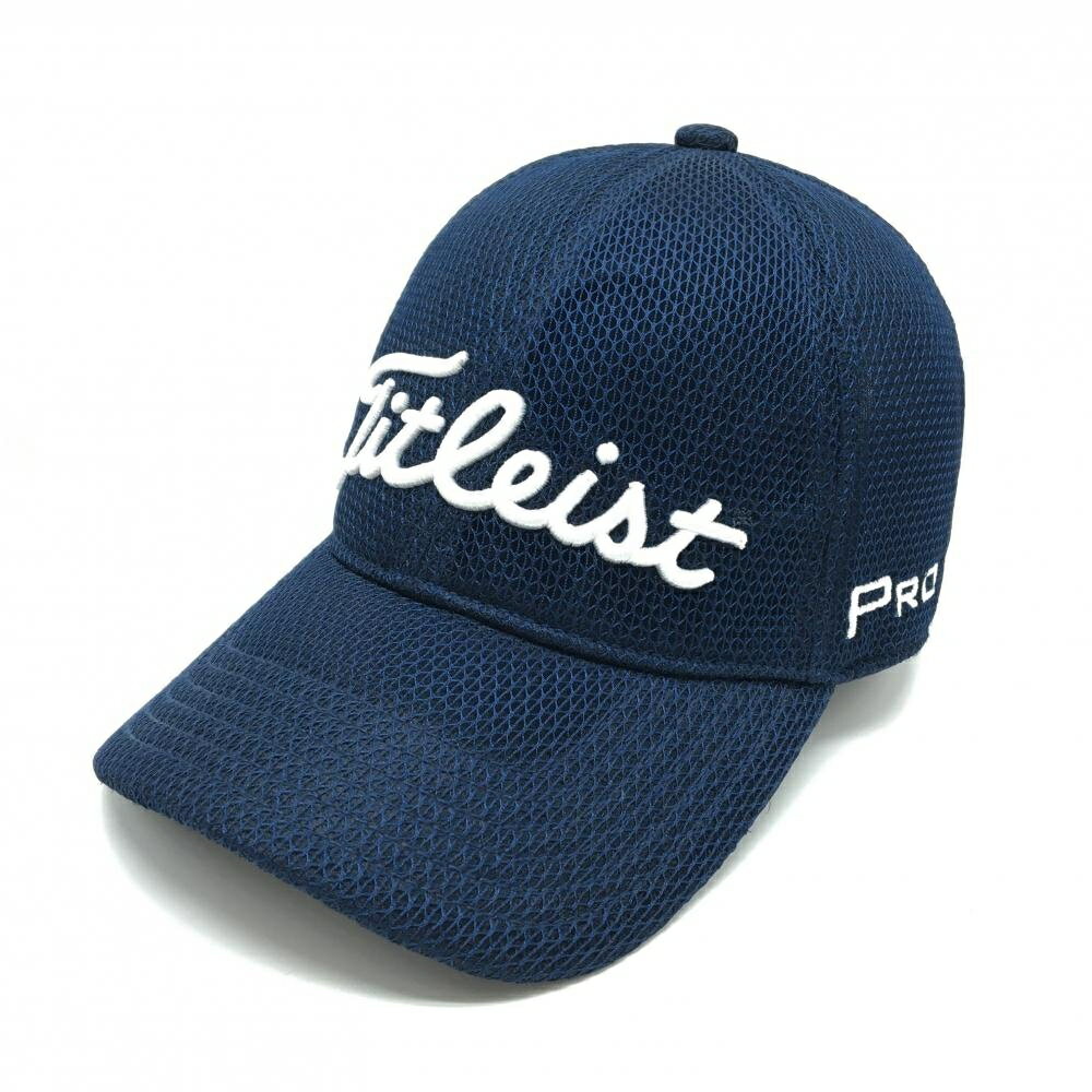 TITLEIST - 【美品】タイトリスト×フットジョイ メッシュキャップ ネイビー×白 立体ロゴ刺しゅう ゴルフウェア TITLEIST