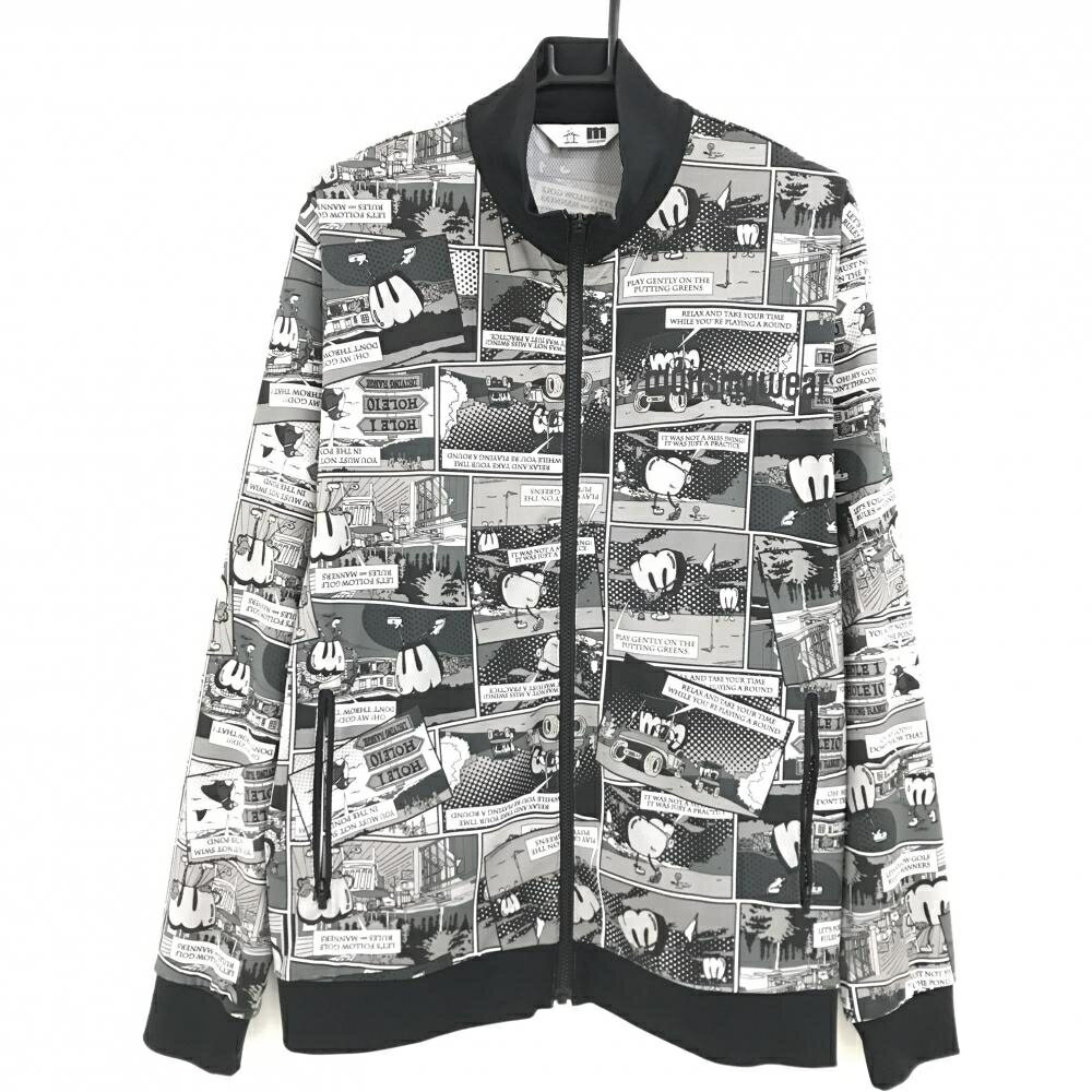 Musingwear - 【超美品】マンシングウェア ジャケットブルゾン グレー×黒 アメコミ柄 ストレッチ メンズ LL ゴルフウェア Munsingwear