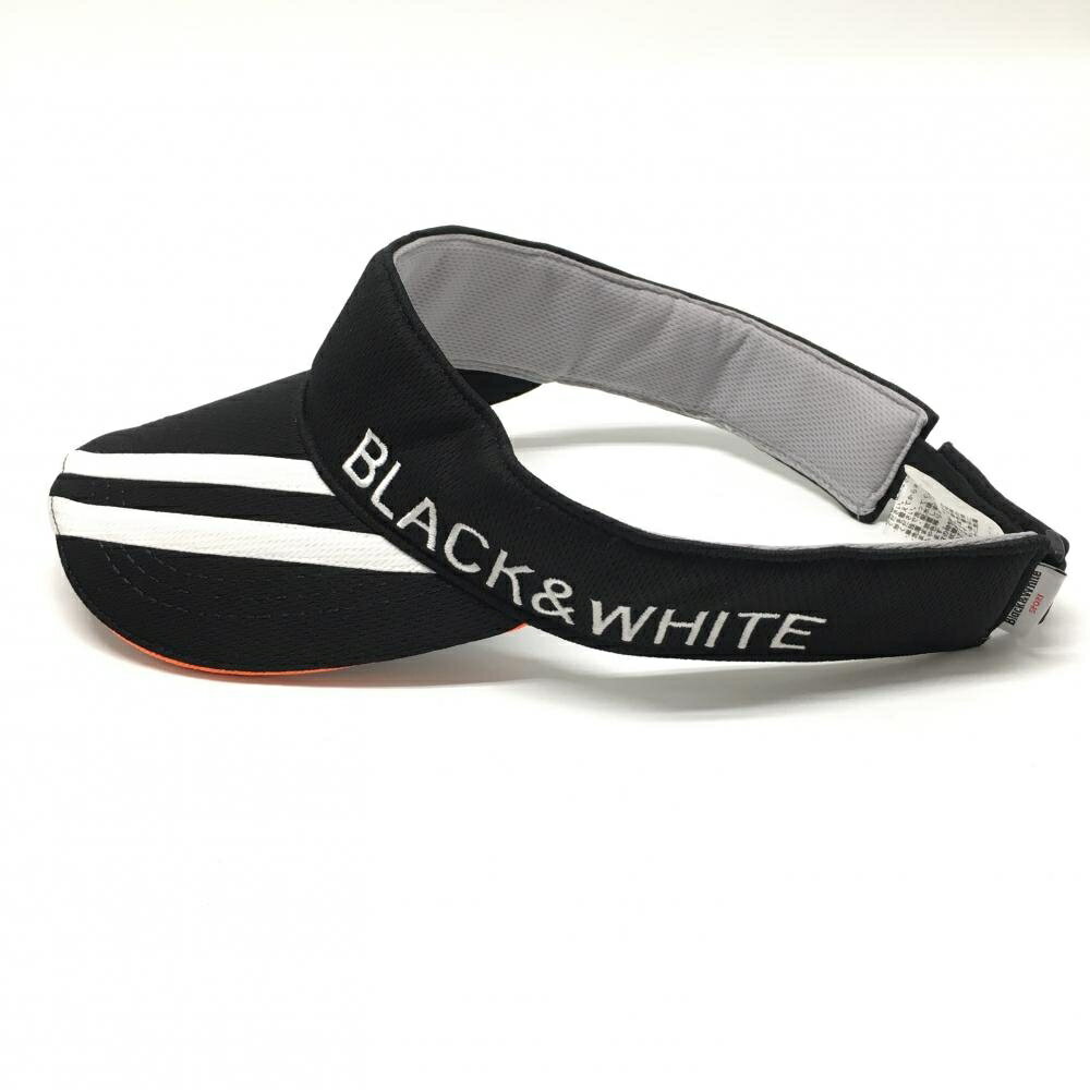 【超美品】ブラックアンドホワイト サンバイザー 黒×白 つばライン ゴルフウェア Black＆White