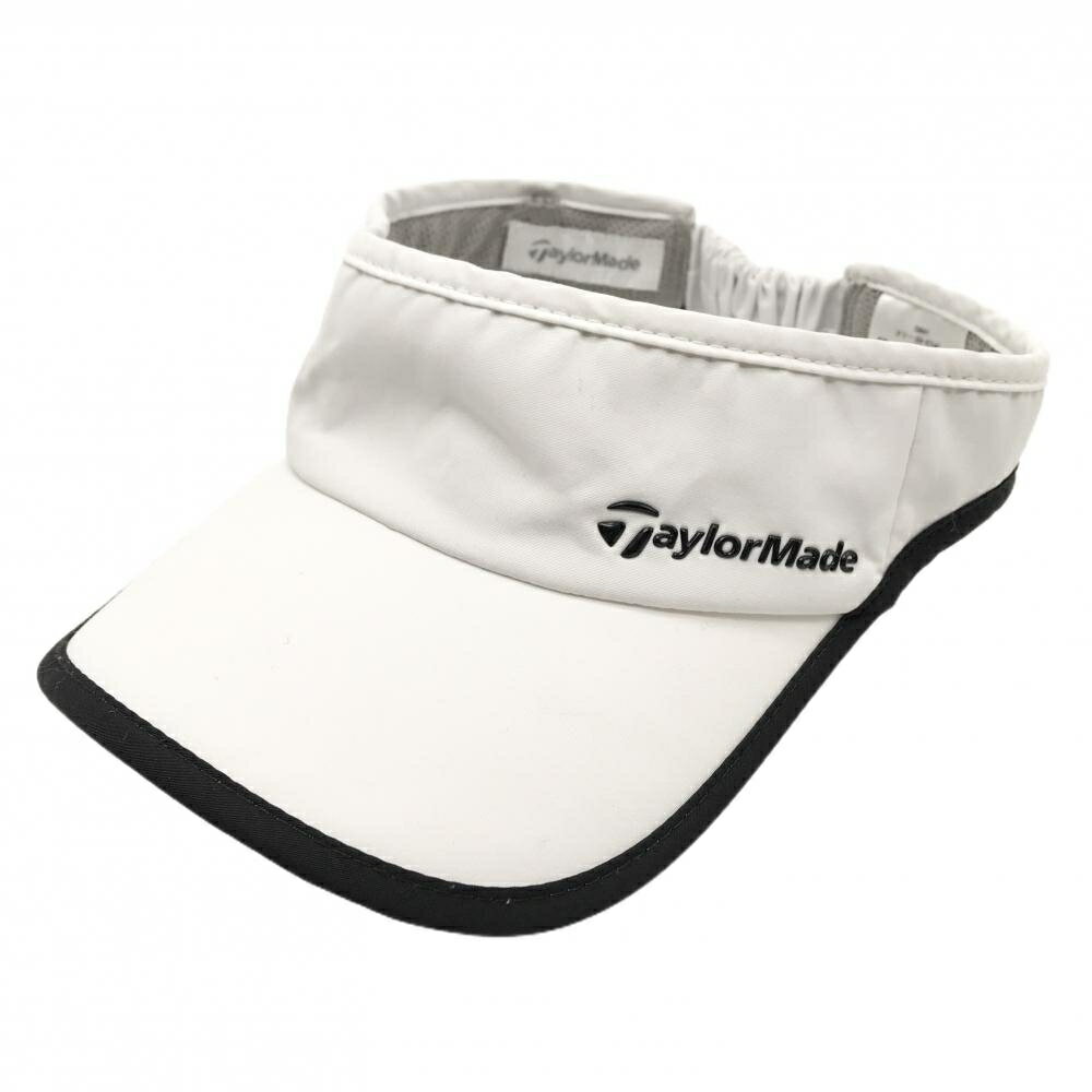 テーラーメイド サンバイザー 白×黒 立体ロゴ レディース フリー(55-57cm) ゴルフウェア TaylorMade