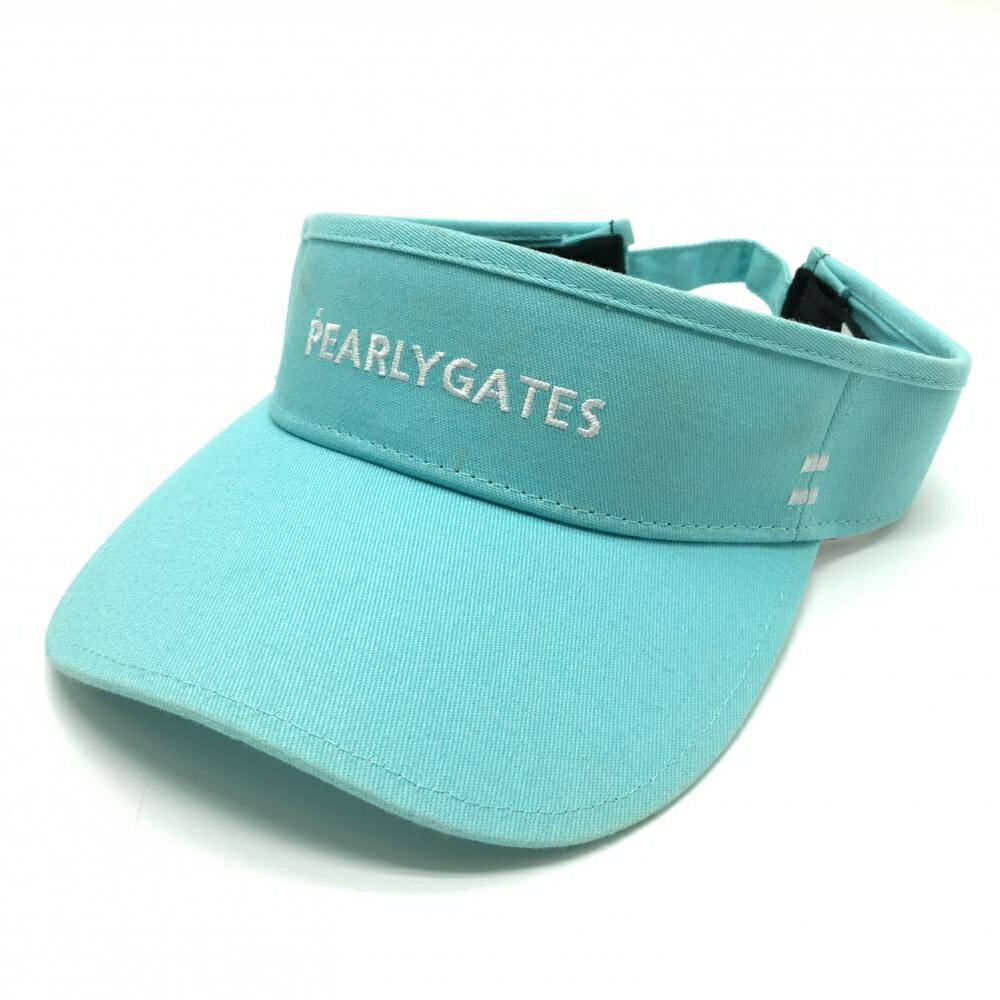 SINACOVA GOLF - パーリーゲイツ サンバイザー ライトブルー ニコちゃん スマイル ロゴ白 FR ゴルフウェア PEARLY GATES