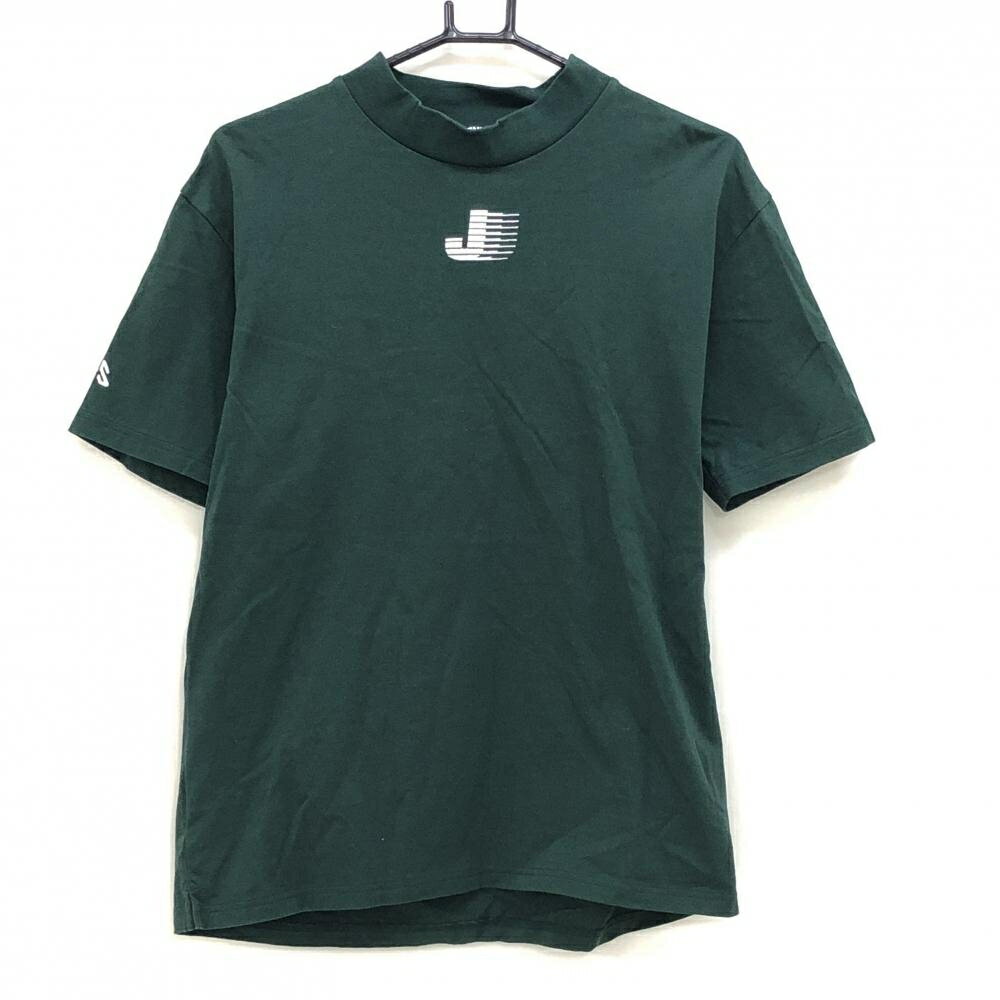 【美品】ビームスゴルフ×JONES 半袖ハイネックシャツ ダークグリーン コットン100％ メンズ M ゴルフウェア BEAMS GOLF