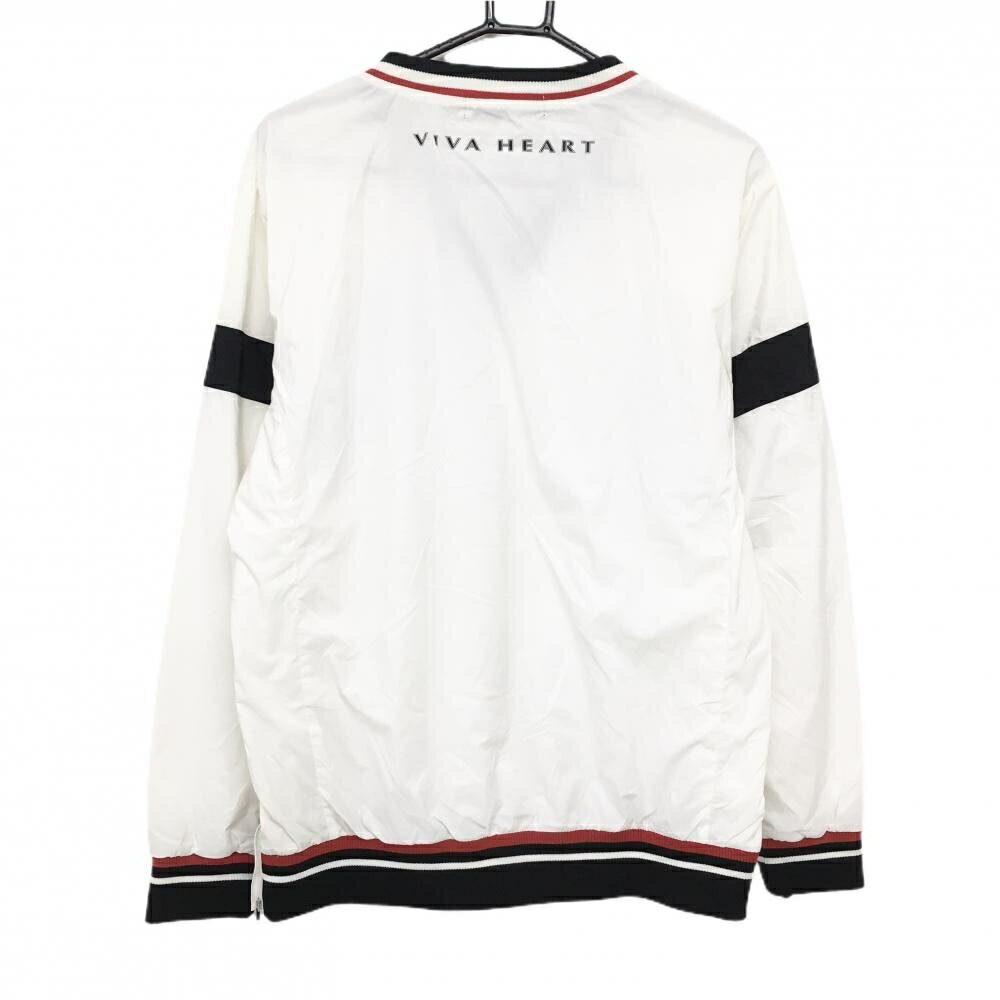 ビバハート スニード 白×黒×レッド 胸ロゴプリント 裏地メッシュ ブルゾン メンズ 50(L) ゴルフウェア VIVA HEART