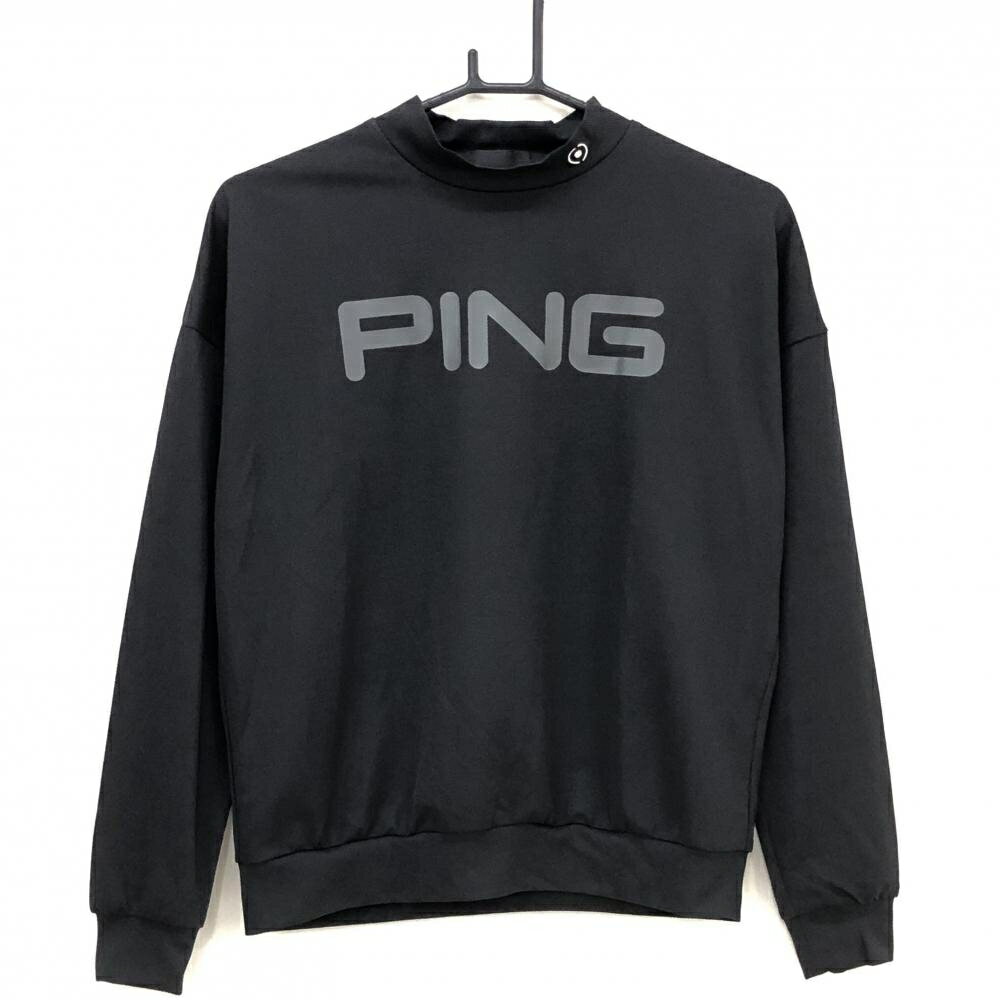 Rakuten - 【新品】ピン 長袖ハイネックシャツ 黒 ロゴグレー 速乾 レディース S ゴルフウェア PING