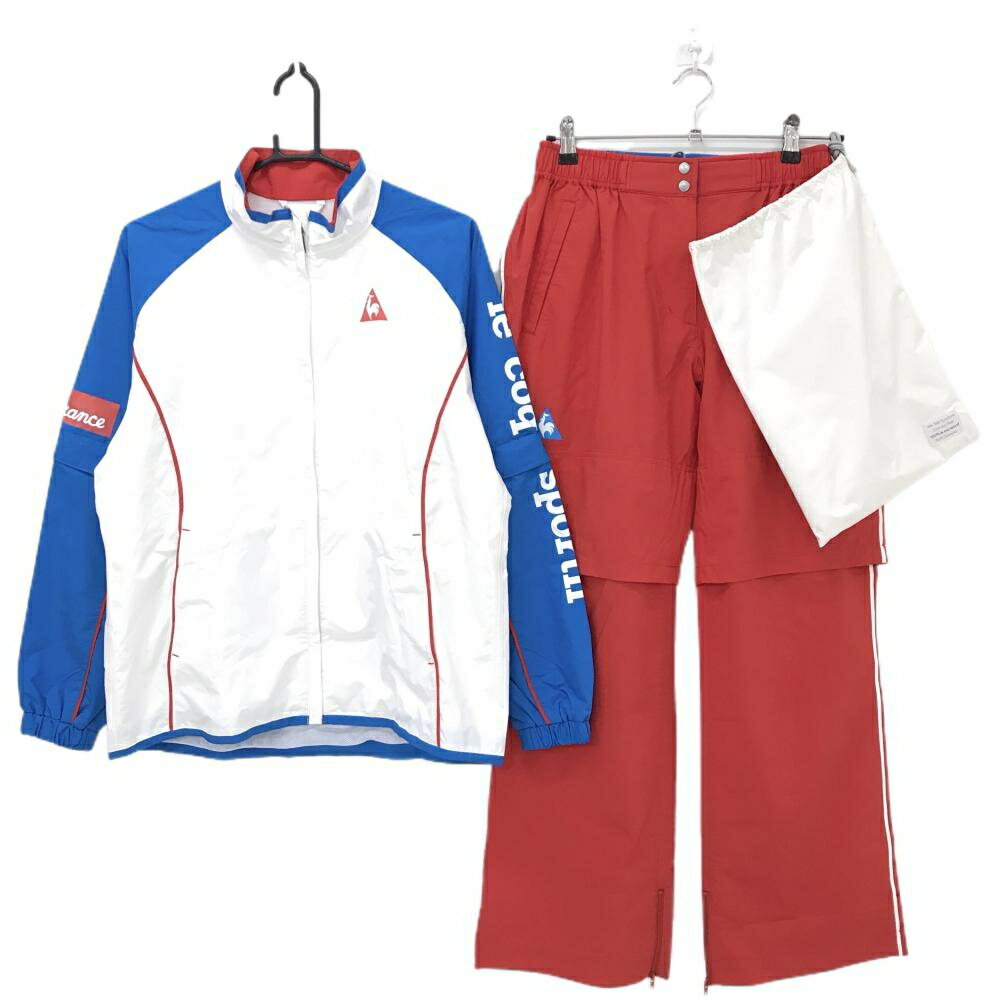 商品説明 ブランド le coq sportif アイテム レインウェア(2WAYジャケット×パンツ) 表記サイズ L ※海外サイズの場合もございます。必ず実寸サイズをご確認ください。 実寸サイズ 【2WAYジャケット】　ゆき丈：約50/84cm　身幅：約56cm　着丈：約67cm　【パンツ】　ウエスト：約35cm　股上：約27cm　股下：約74.5cm　もも幅：約31cm　裾幅：約26cm ※実寸サイズの採寸方法については、こちらをご覧ください。 ★実寸サイズは平台に平置きして外寸を測定しており、商品によっては若干の誤差が生じます。数cmの誤差は予めご了承くださいませ。 特徴・仕様 裏地メッシュ袖着脱可 収納袋付　 適応時期 通年 商品ランク A+ コメント 商品ランク（ゴルフウェア） N 新品（タグ付き) S 新品未使用品（タグなし） A+ 使用感や汚れ等がない、または目立たない綺麗な中古品 A 使用感や汚れ等が少ない美品や良品 B+ 使用感や中小の汚れ等がある一般的な中古品 B 使用感や大中の汚れ等がある一般的な中古品 C 使用感や大中の汚れ、小さな穴等がある中古品 商品ランク（ゴルフシューズ） N 新品（タグ付き) S 新品未使用品（タグなし） A+ しわや汚れ等がない、または少ない綺麗な中古品 A しわや小さな汚れはあるが、使用感が少ない美品や良品 B+ しわや中小の汚れ、使用感がある一般的な中古品 B しわや大中の汚れ、使用感がある一般的な中古品 C しわや大中の汚れ、使用感がある中古品 D しわや大きな汚れ、使用感がある中古品 &nbsp;★A+～CランクはUSED品となりますので、神経質な方はご入札をお控えください。 &nbsp;★Nランクは新品商品ですが、一部保管時による汚れ等があります。商品説明や写真で必ずご確認ください。　