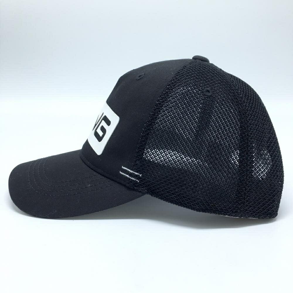 ピン メッシュキャップ 黒×白 ロゴ ONE　SIZE　FITS　ALL ゴルフウェア PING