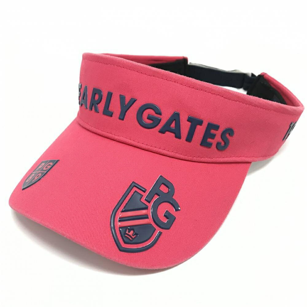 SINACOVA GOLF - パーリーゲイツ サンバイザー ピンク×ネイビー ロゴ FR ゴルフウェア PEARLY GATES