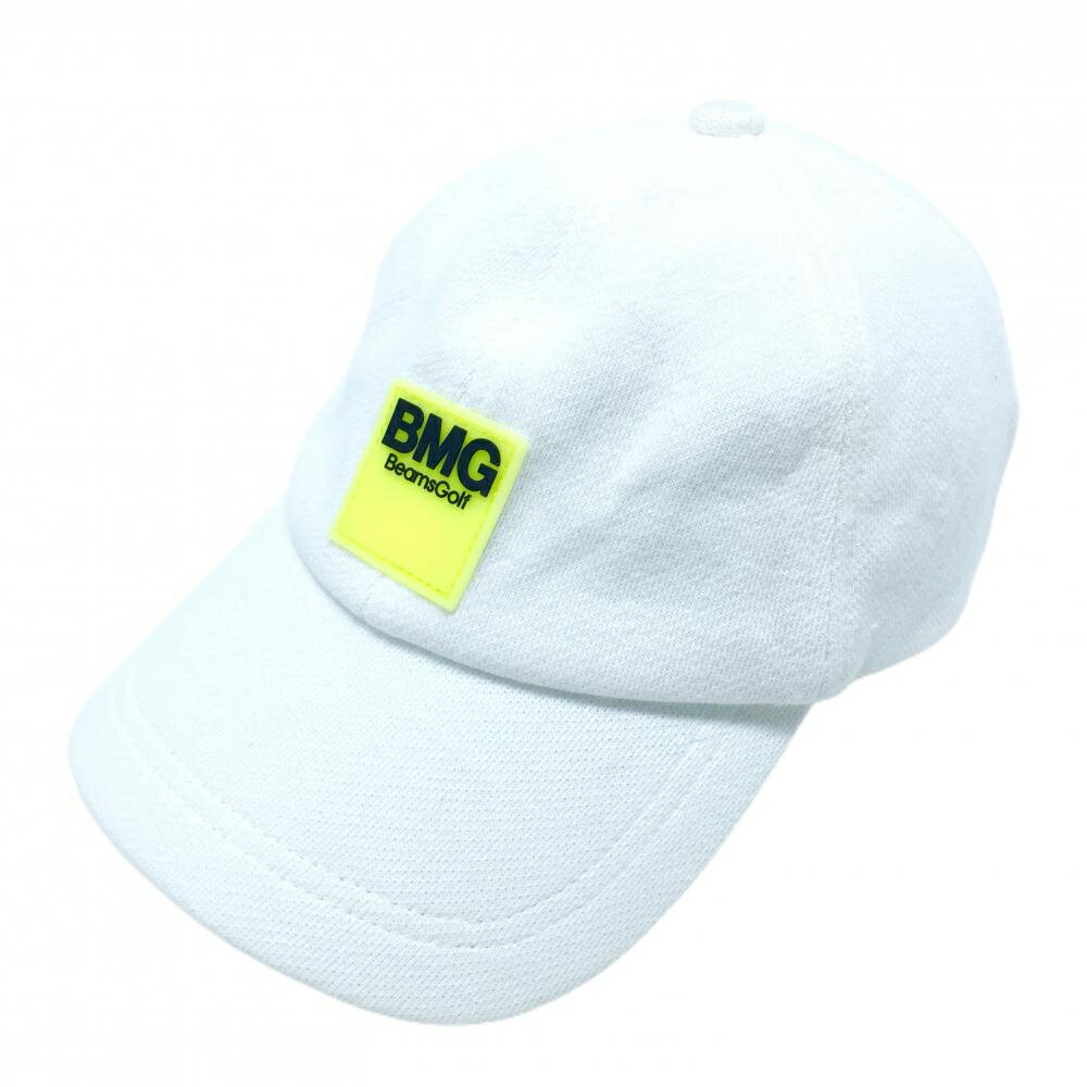 【美品】ビームスゴルフ キャップ 白 シリコンロゴ コットン100％ ゴルフウェア BEAMS GOLF