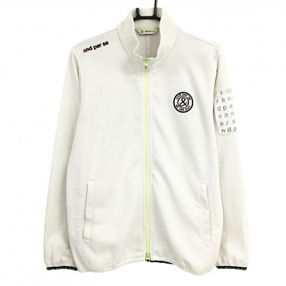 Men'S Wear - アンパスィ ジャケット 白 ロゴ刺しゅう 袖ポケット メンズ M ゴルフウェア and per se