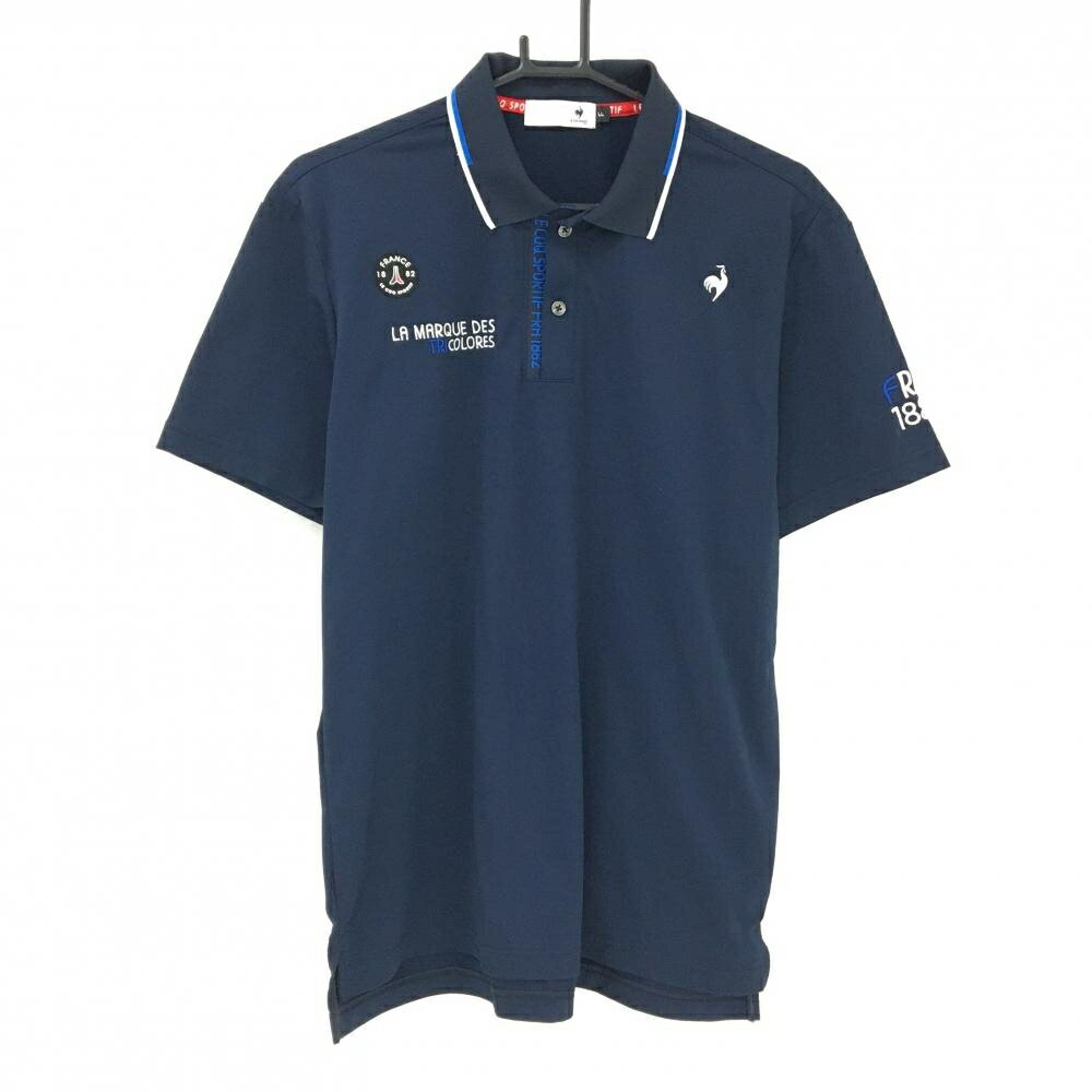 Rakuten - ルコックゴルフ 半袖ポロシャツ ネイビー ロゴ白 メンズ LL ゴルフウェア le coq sportif