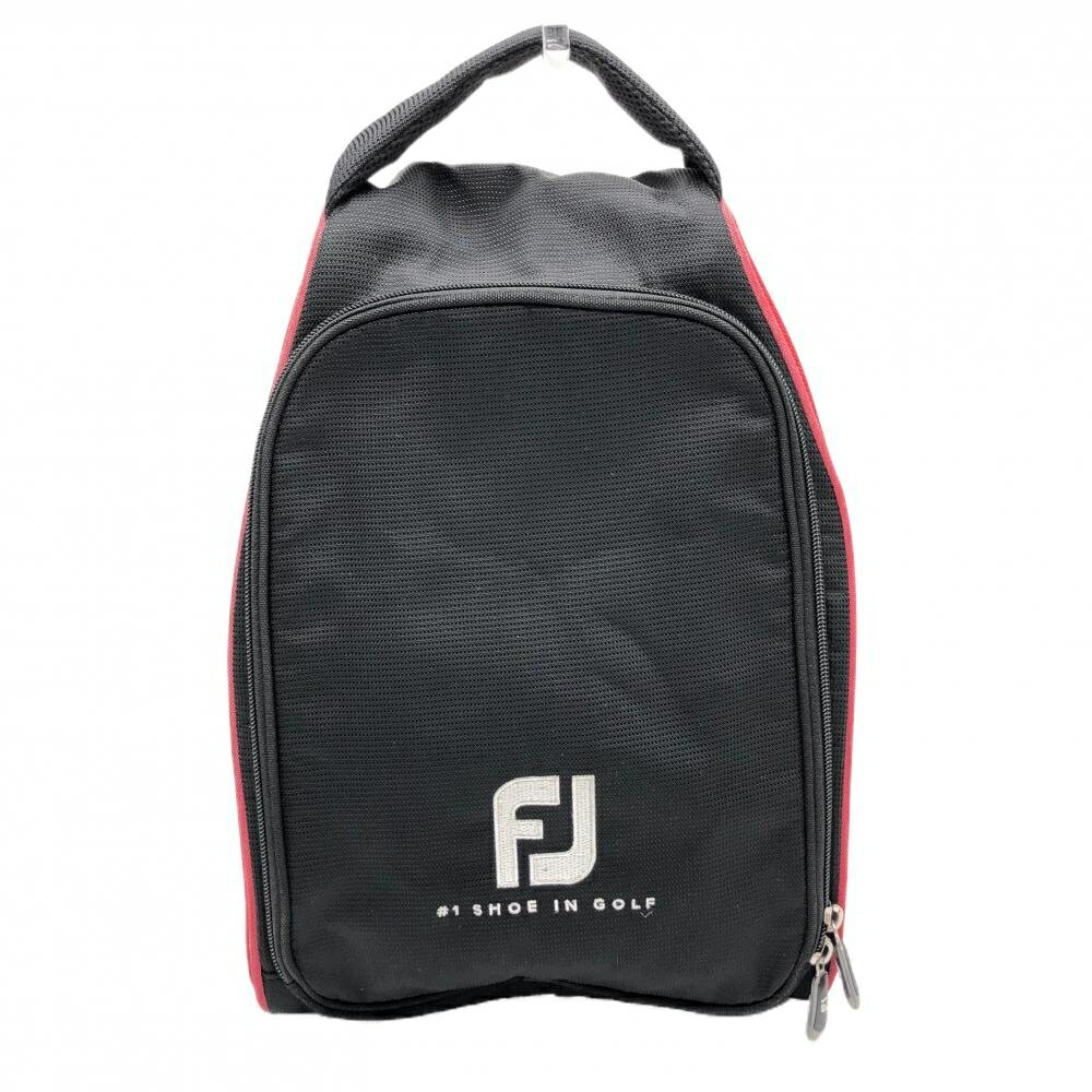 【美品】フットジョイ シューズケース 黒×レッド ロゴ 通気口 ゴルフ FootJoy