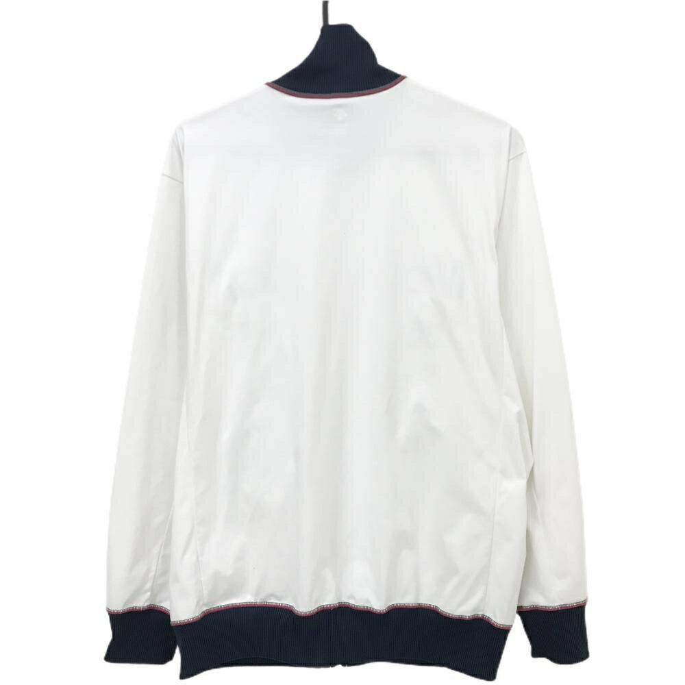 デサント ジャケットブルゾン 白×ネイビー フロント英字 ATHLETIC メンズ O ゴルフウェア DESCENTE